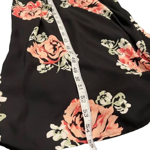 Katherine Barclay Sleeveless High Neck Pintuck Black Floral Maxi Dress Size 4 - Picture 11 of 11